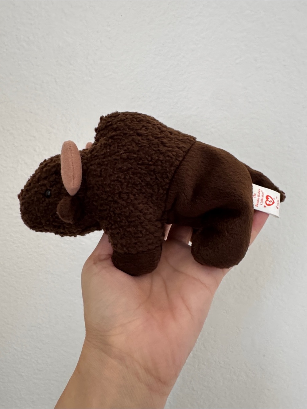 TY Beanie Babies Roam Buffalo Plush 7” Retired 90s Brown Bison Plush Cottagecore